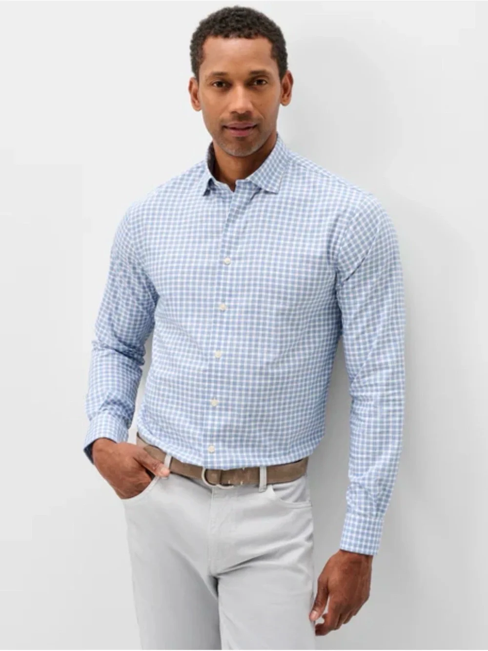 Johnnie-O Westwood Shirt in Blue and White Gingham